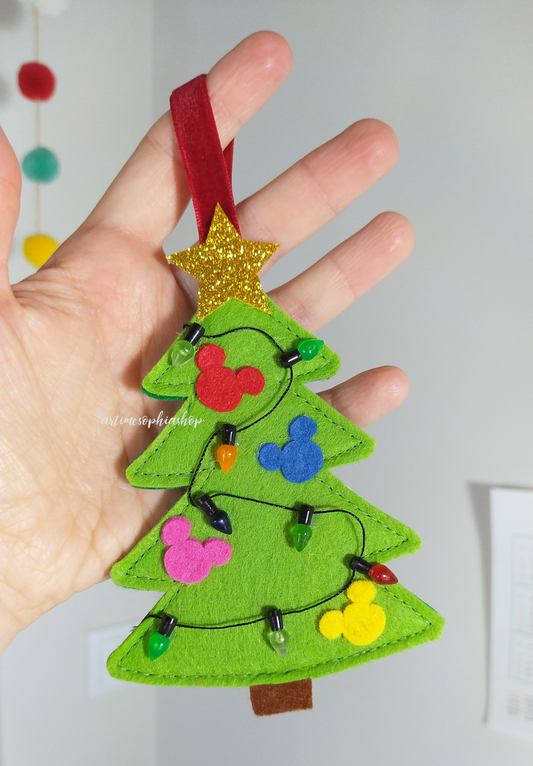 Christmas Tree Lights Felt Festive Ornament