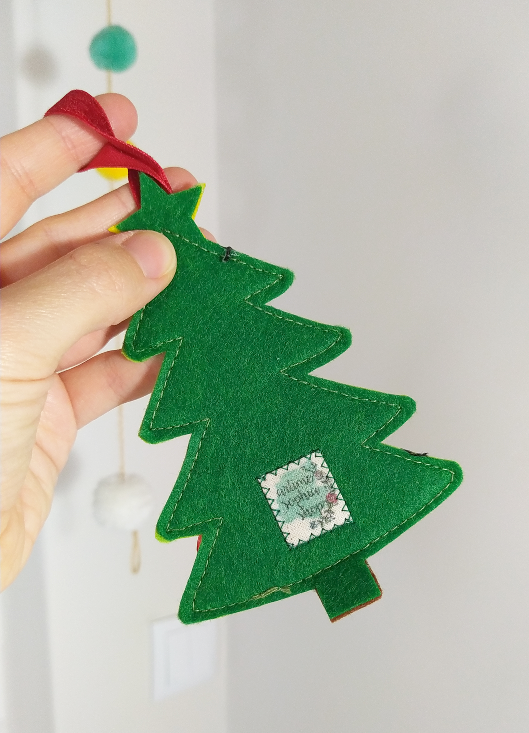 Christmas Tree Lights Felt Festive Ornament