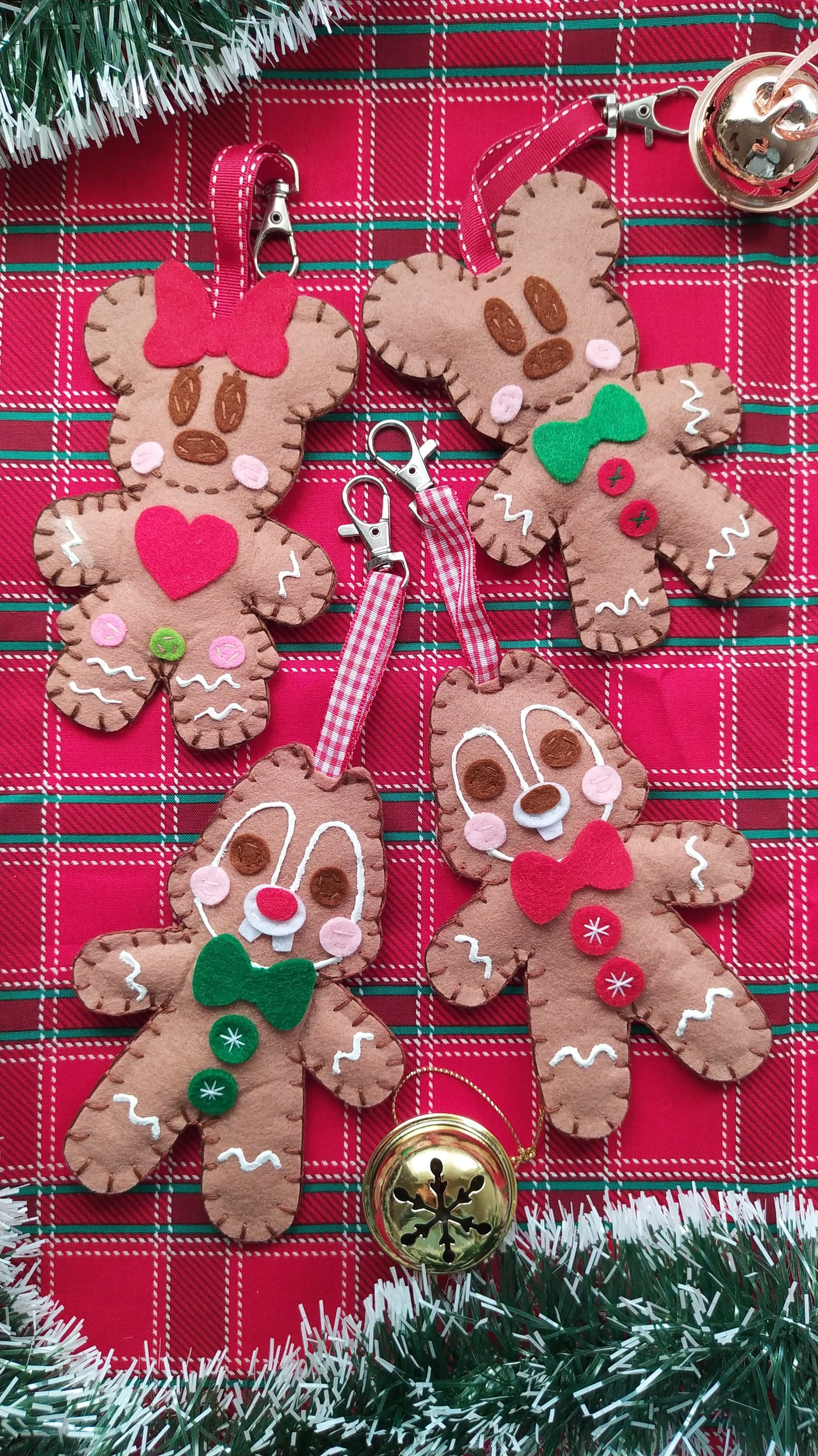 Mickey & Minnie, Chip & Dale Gingerbread keychain or Ornament Christmas
