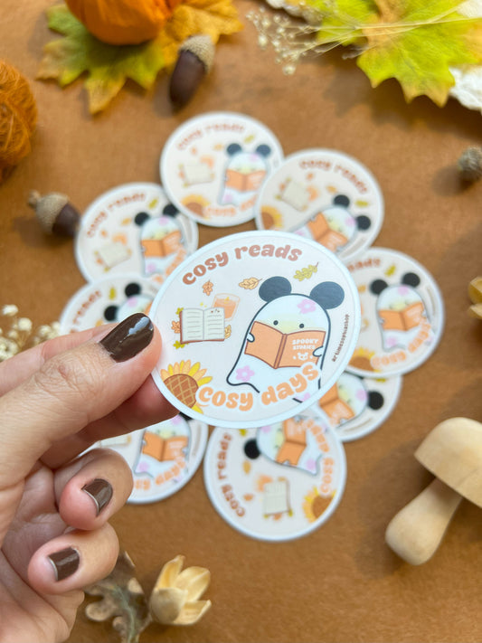 Cosy Reads, Cosy Days - Waterproof Sticker