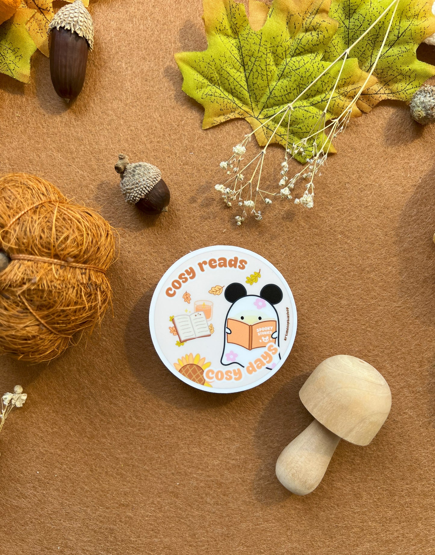 Cosy Reads, Cosy Days - Waterproof Sticker