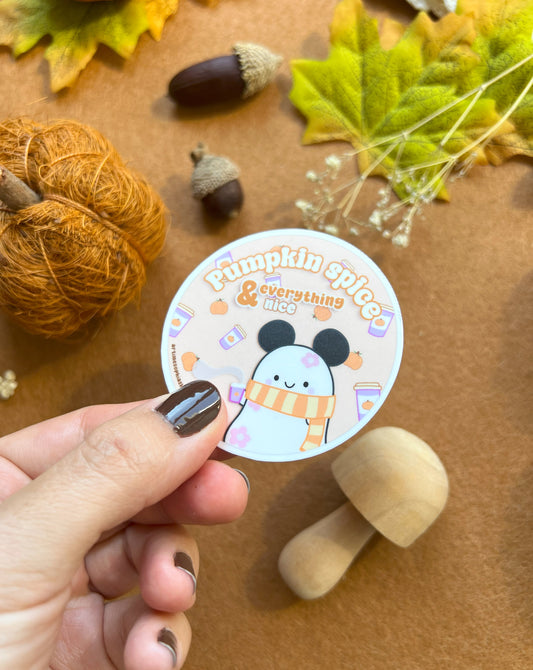 Pumpkin Spice & Everything Nice - Waterproof Sticker