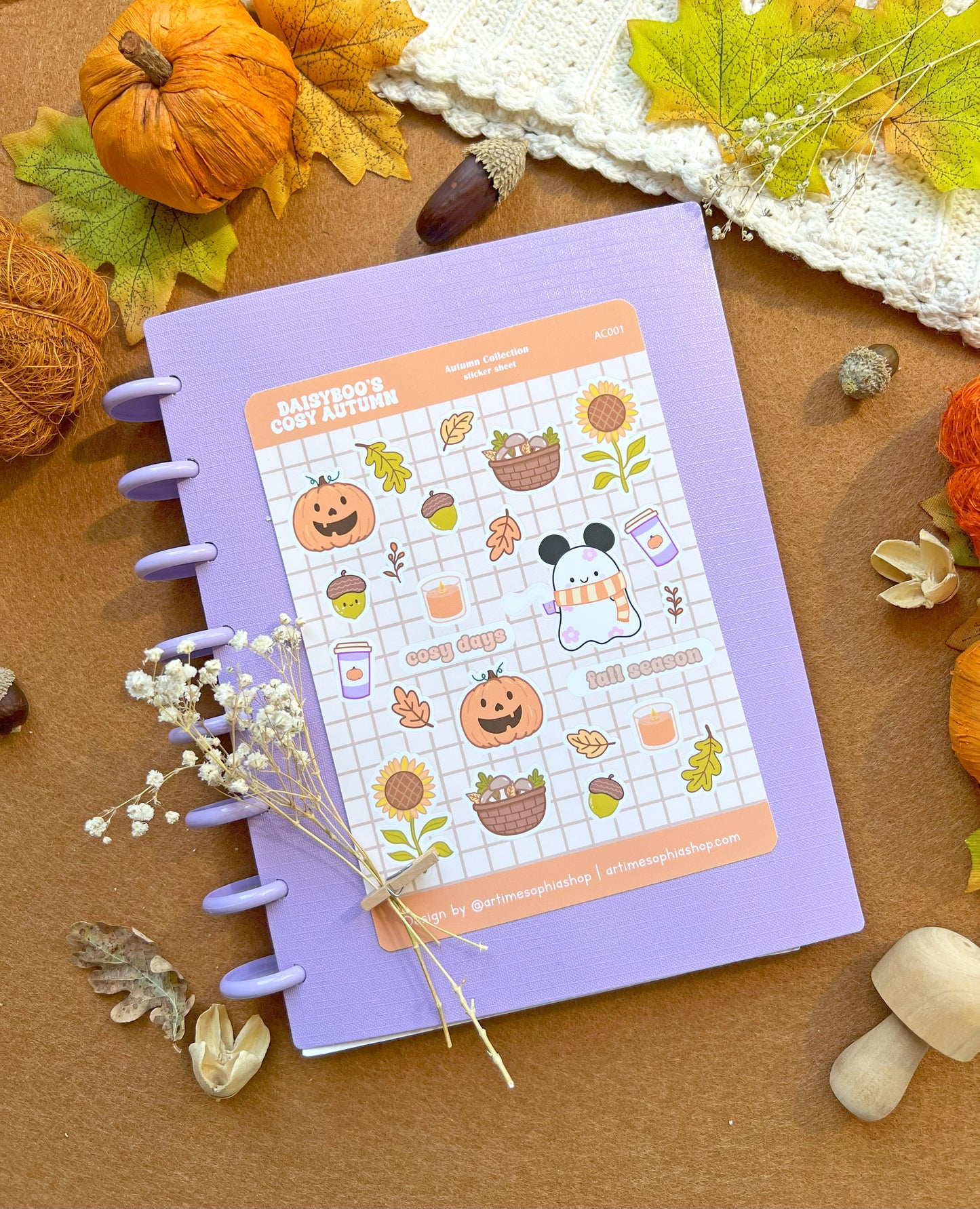 Daisyboo’s Cosy Autumn Sticker Sheet
