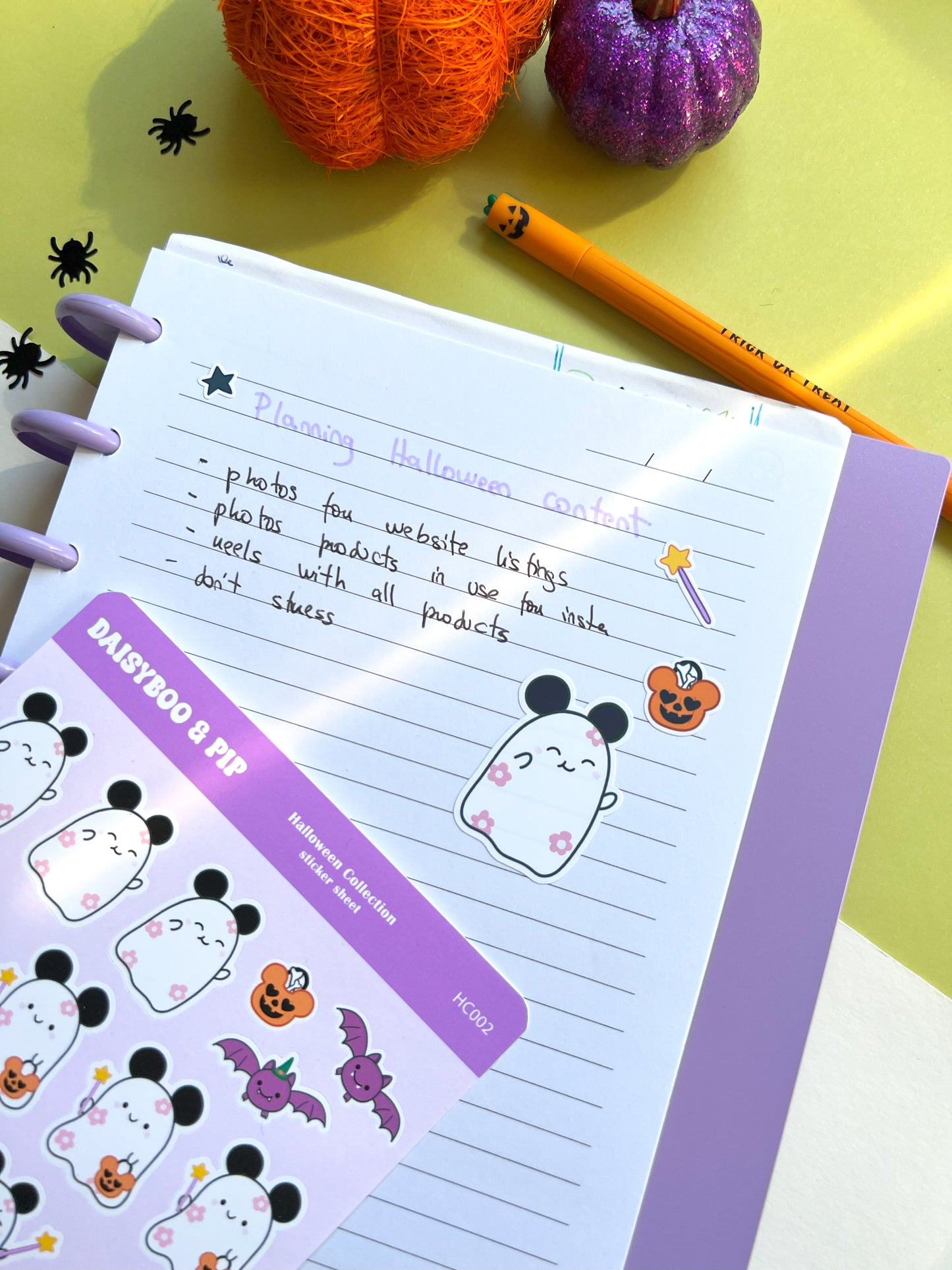 Planner Sticker Sheet A6 - Ghosty version - Daisyboo & Pip Halloween Collection