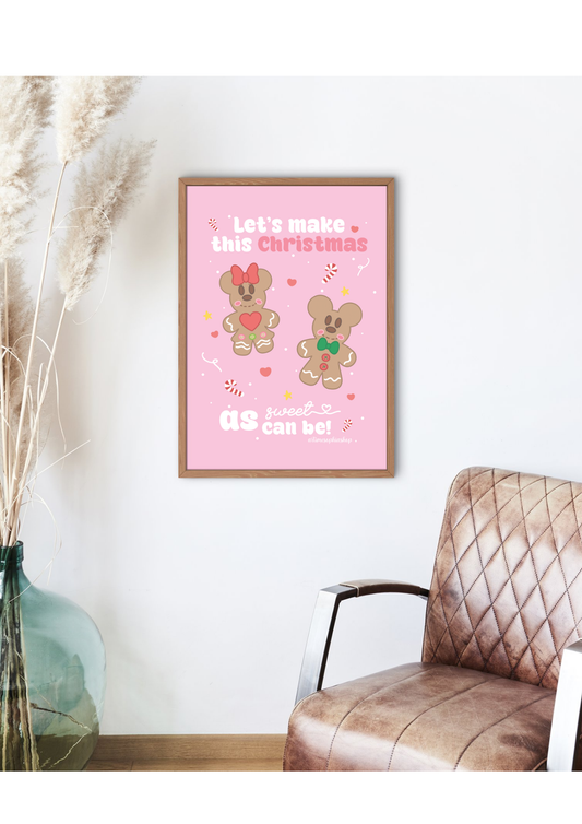 Gingerbread Mickey and Minnie Art Print - Christmas Collection