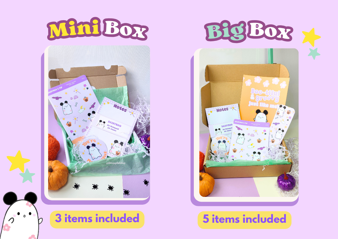 Handmade Stationery spooky mystery boxes with Halloween-themed from ArtimeSophiaShop