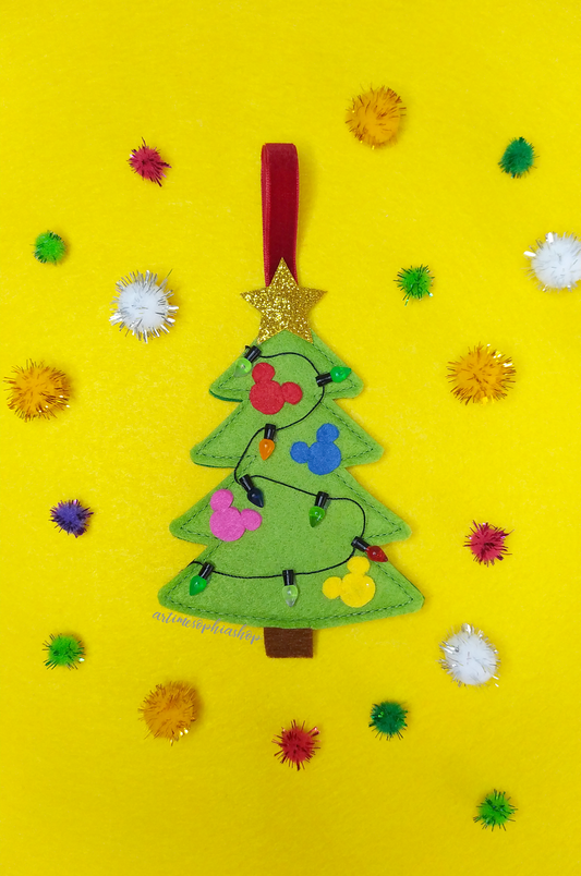 Christmas Tree Lights Felt Festive Ornament