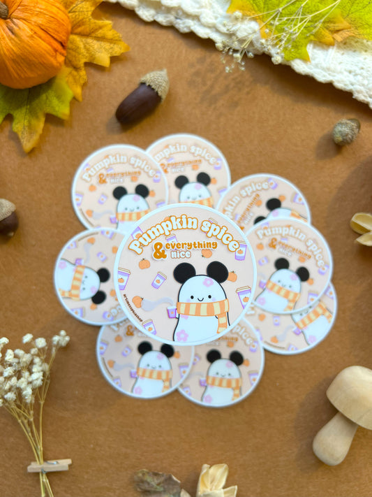 Pumpkin Spice & Everything Nice - Waterproof Sticker