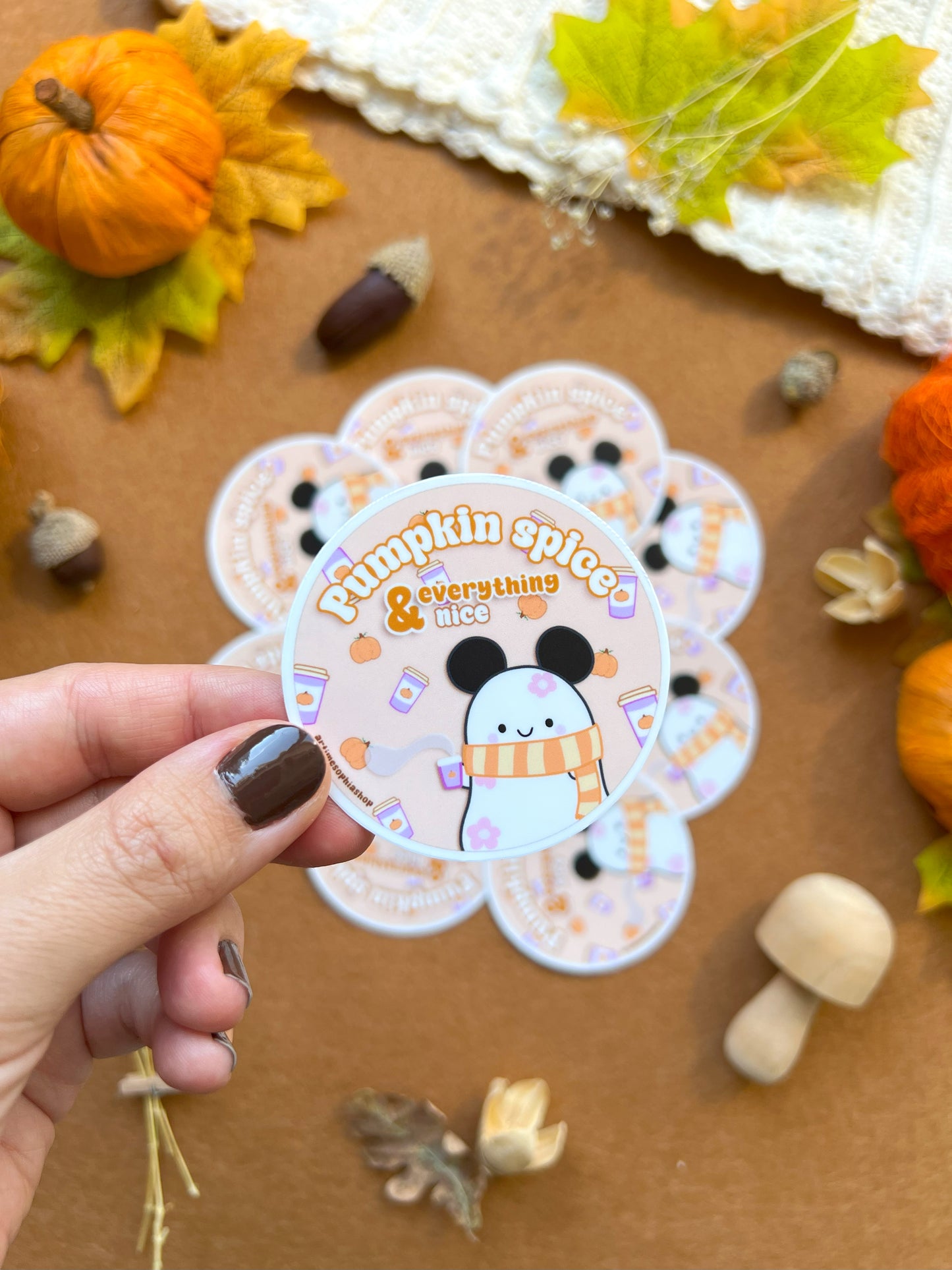 Pumpkin Spice & Everything Nice - Waterproof Sticker