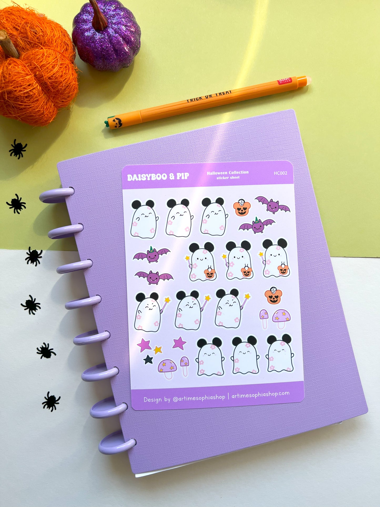 Planner Sticker Sheet A6 - Ghosty version - Daisyboo & Pip Halloween Collection