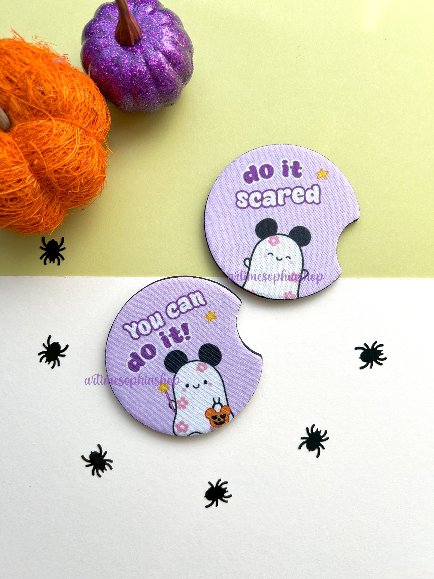 You can do it! Do it scared! – Car Coasters (Set of 2)