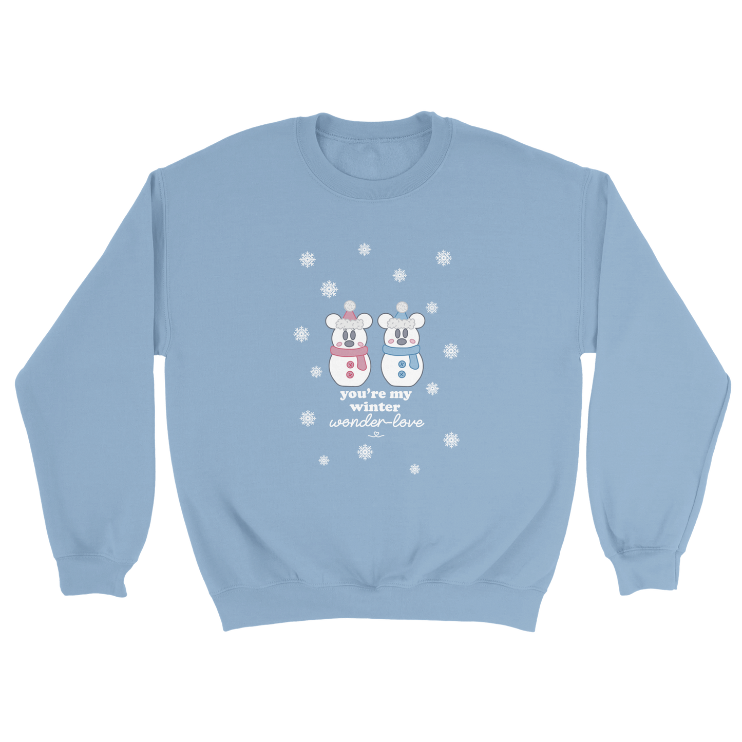 Mickey & Minnie snowmice winter crewneck – romantic couple sweatshirt