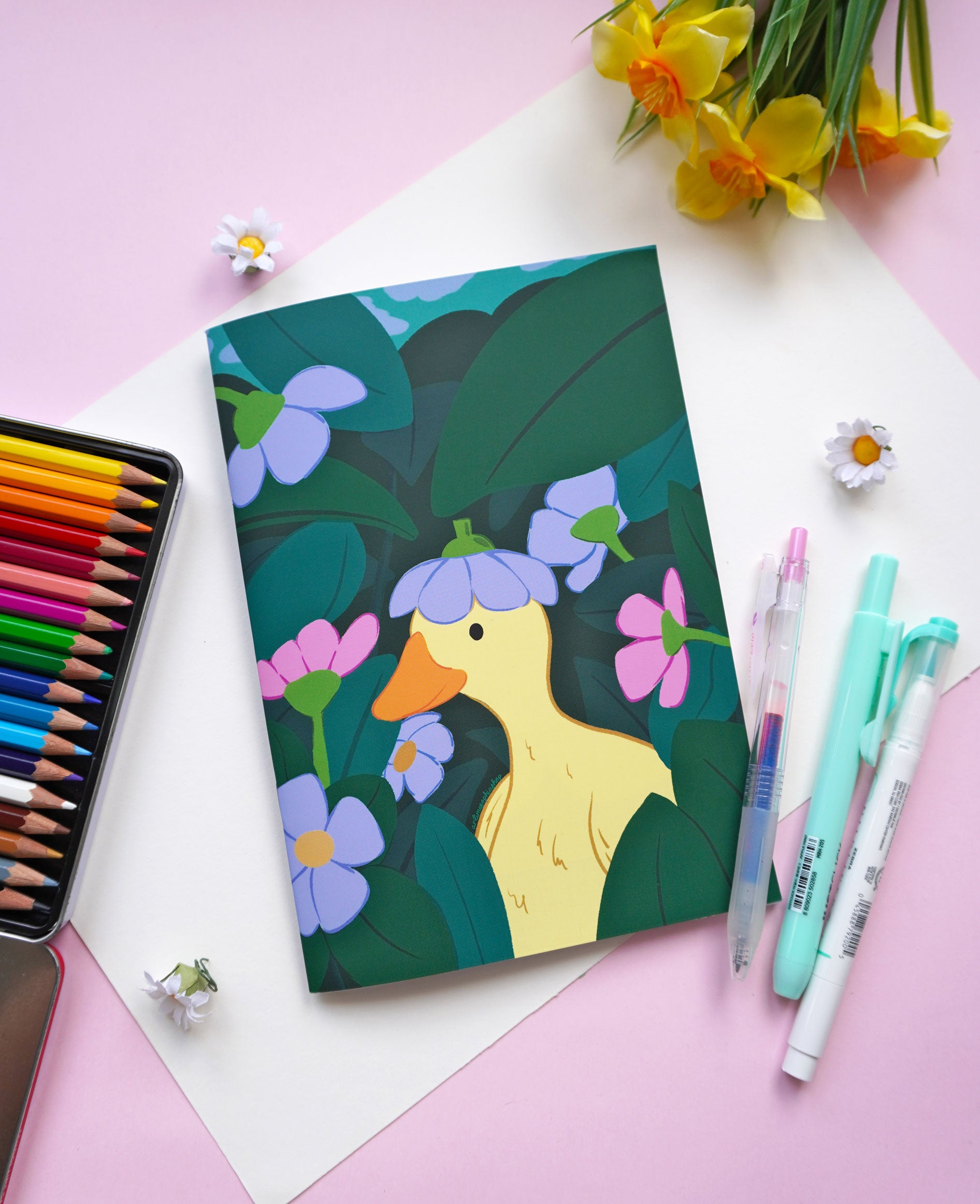 Premium soft-touch journal inspired by cottage garden aesthetics